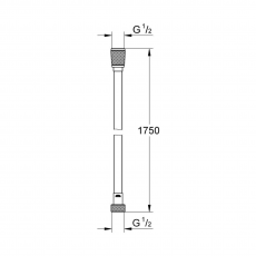 28388DC1 *Душевой шланг GROHE Silverflex, 1750 мм, суперсталь