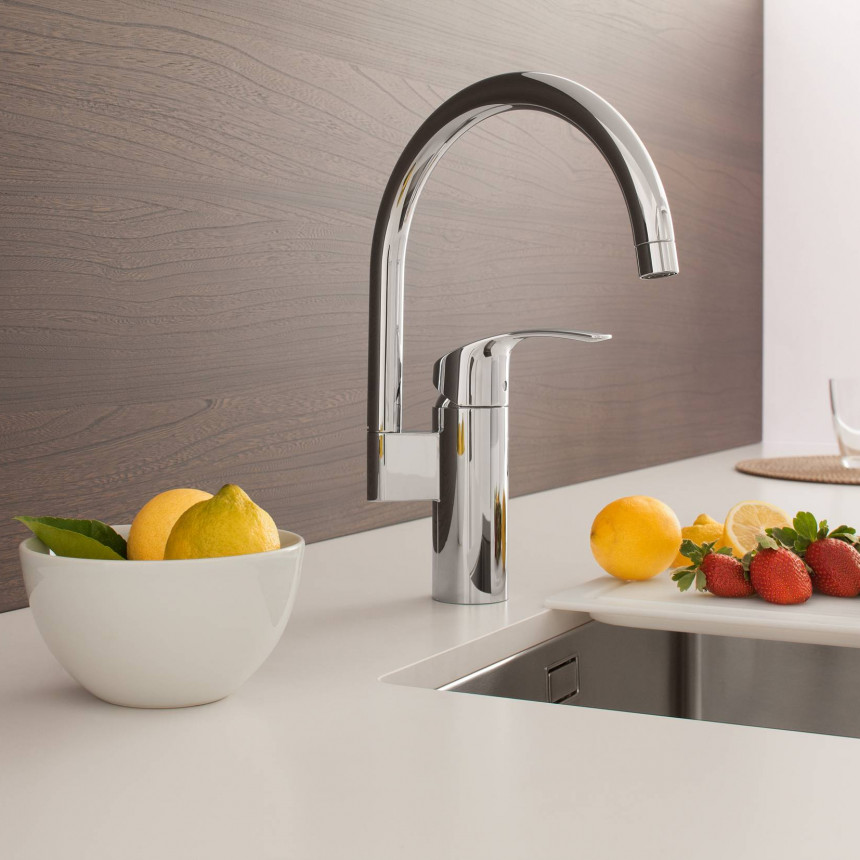 33202003 Смеситель для мойки GROHE Eurosmart 2021 однорычажный, хром