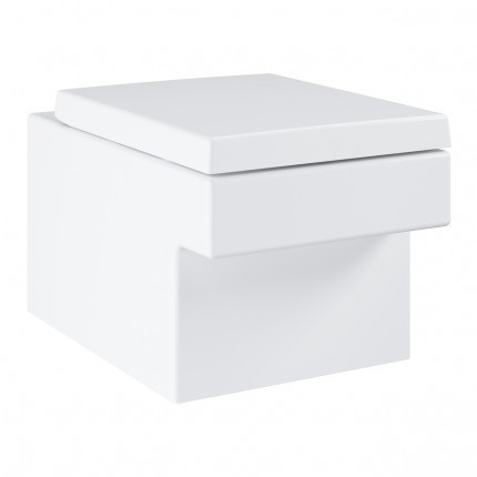 3924500H GROHE Cube Ceramic Унитаз подвесной, безободковая чаша, каскадный смыв,горизонтальный выпуск