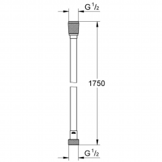 28388GL1 Душевой шланг GROHE Silverflex, 1750 мм, холодный рассвет глянец