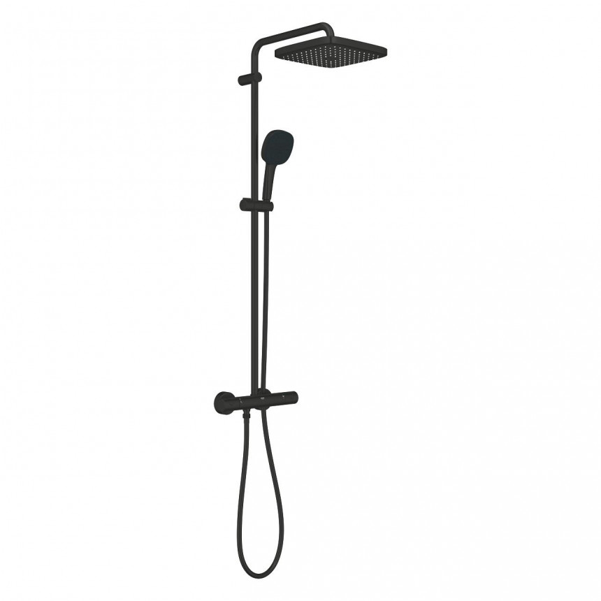 266892431 *Душевая система GROHE Tempesta System 250 CUBE с термостатом, черный матовый