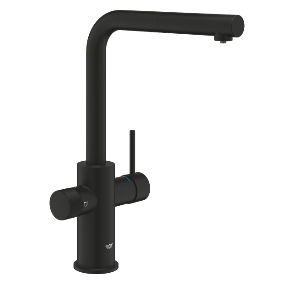 30590KF0 *Смеситель для мойки GROHE Blue Pure Minta с выдвижным изливом, фантомный чёрный