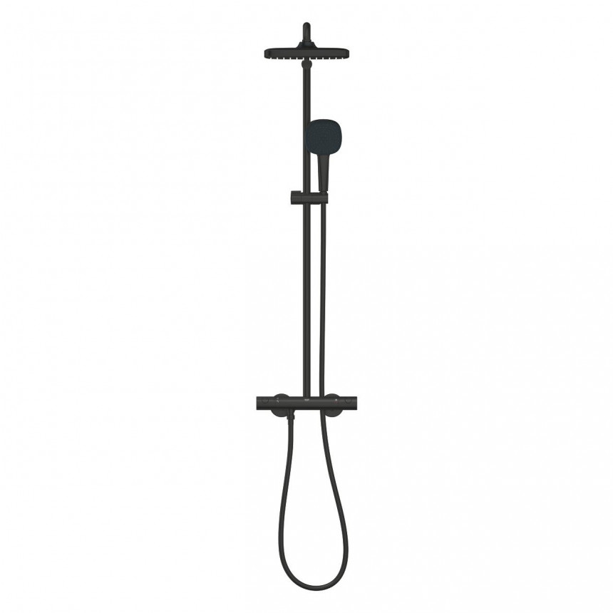266892431 *Душевая система GROHE Tempesta System 250 CUBE с термостатом, черный матовый