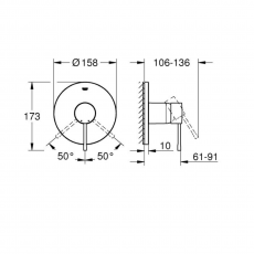 24057001 Внешняя часть смесителя для душа GROHE Essence, хром