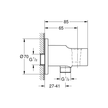 286282431 *Подключение для душевого шланга GROHE Tempesta, матовый черный
