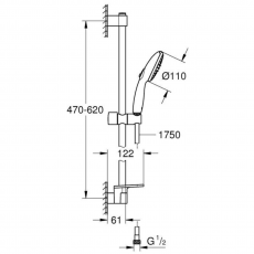 27926003 *Набор для душа GROHE Tempesta 110, 2 режима струи, 13,5 л/мин, хром