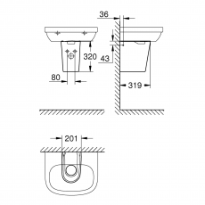39570000 Полупьедестал GROHE Essence Ceramic, альпин-белый