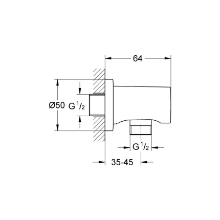 27057GN0 Подключение для душевого шланга GROHE Rainshower, холодный рассвет матовый