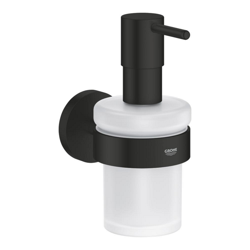 1022572430 Дозатор жидкого мыла с держателем GROHE Essentials, матовый чёрный