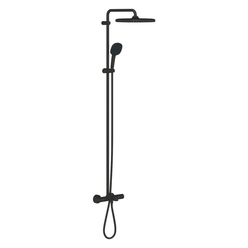 266912431 *Душевая система GROHE Tempesta System 250 CUBE, с термостатом для ванны, матовый черный