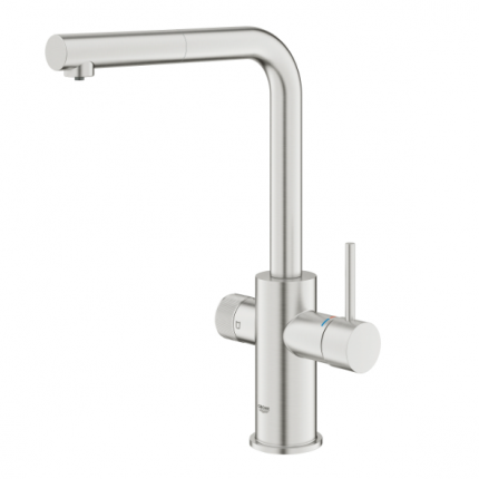30590DC0 Смеситель для мойки GROHE Blue Pure Minta с выдвижным изливом, суперсталь
