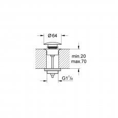 65807AL0 Донный клапан для раковины GROHE, темный графит матовый