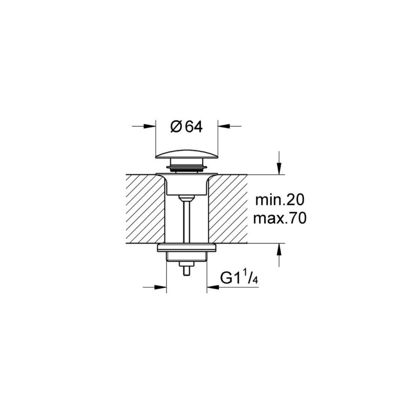 65807AL0 Донный клапан для раковины GROHE, темный графит матовый
