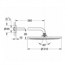 26066000 Верхний душ с кронштейном GROHE Rainshower Cosmopolitan Metal, диаметр 310 мм