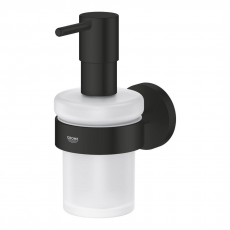 1022572430 Дозатор жидкого мыла с держателем GROHE Essentials, матовый чёрный