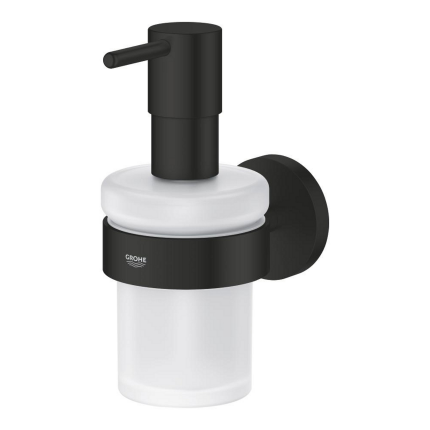 1022572430 Дозатор жидкого мыла с держателем GROHE Essentials, матовый чёрный