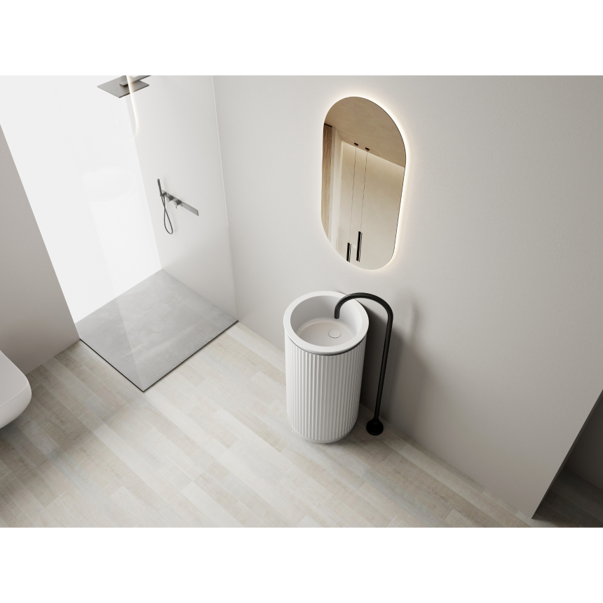 Тумба для ванной комнаты в комплекте с белой раковиной Minotti Ribo
