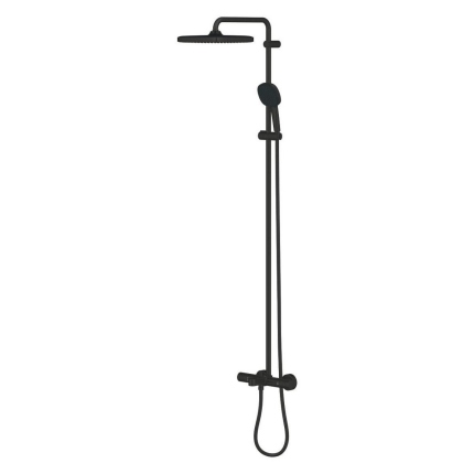 266912431 *Душевая система GROHE Tempesta System 250 CUBE, с термостатом для ванны, матовый черный