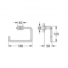 40510001 *Держатель полотенца кольцо GROHE Essentials Cube, хром