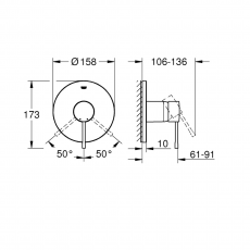 24168DC1 *Внешняя часть смесителя для душа GROHE Essence, суперсталь