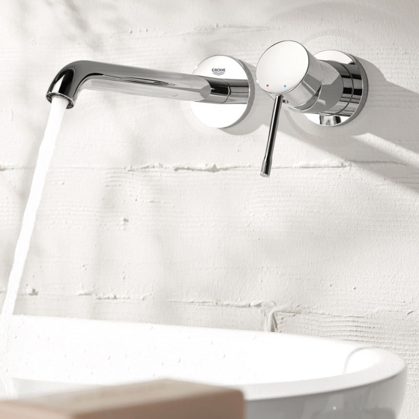 19408001 Внешняя часть смесителя для раковины GROHE Essence+ на 2 отверстия (вынос 183 мм), хром