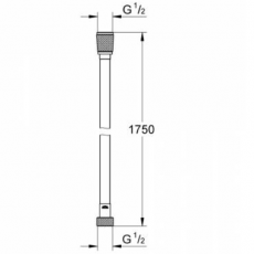 28388A00 Душевой шланг GROHE Silverflex, 1750 мм, темный графит глянец