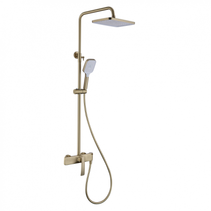 Душевая система наружного монтажа Minotti Rainshower Square MattGold