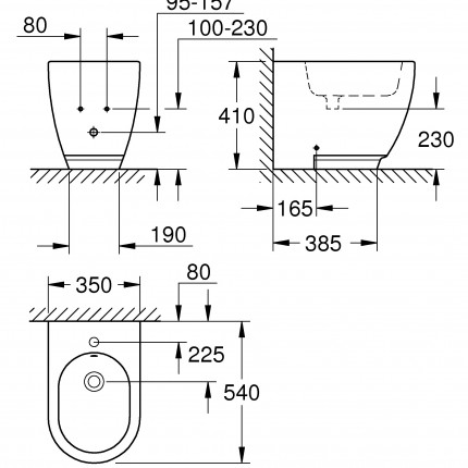 3957500H GROHE Essence Ceramic Биде напольное, альпин-белый