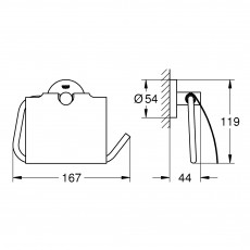 40367GN1 Держатель для туалетной бумаги с крышкой GROHE Essentials, холодный рассвет матовый