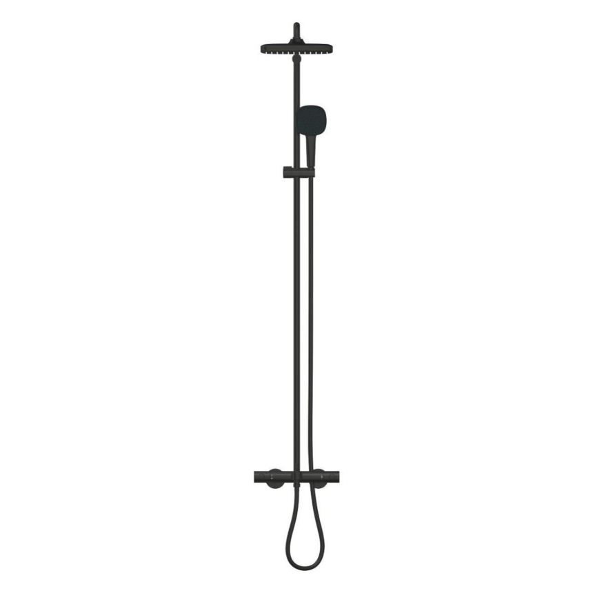 266912431 *Душевая система GROHE Tempesta System 250 CUBE, с термостатом для ванны, матовый черный